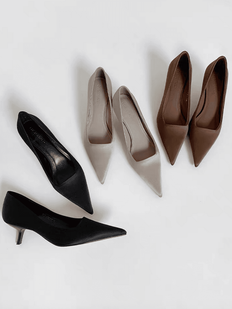 Satin lambskin pointy stilettos 6