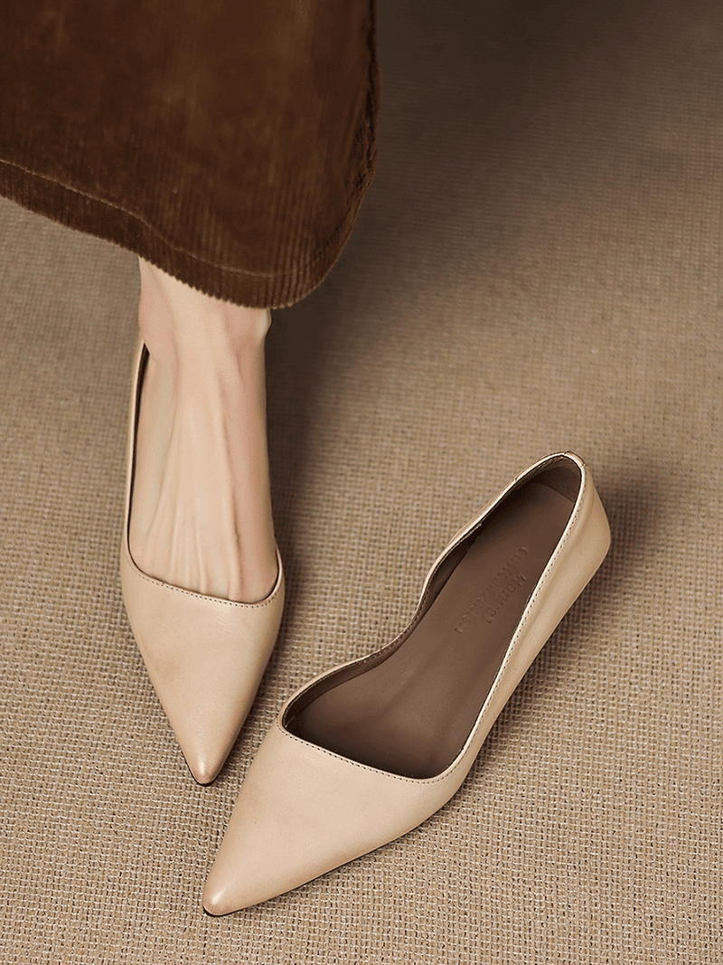 Soft calf leather pointy brushed off stilettos 6