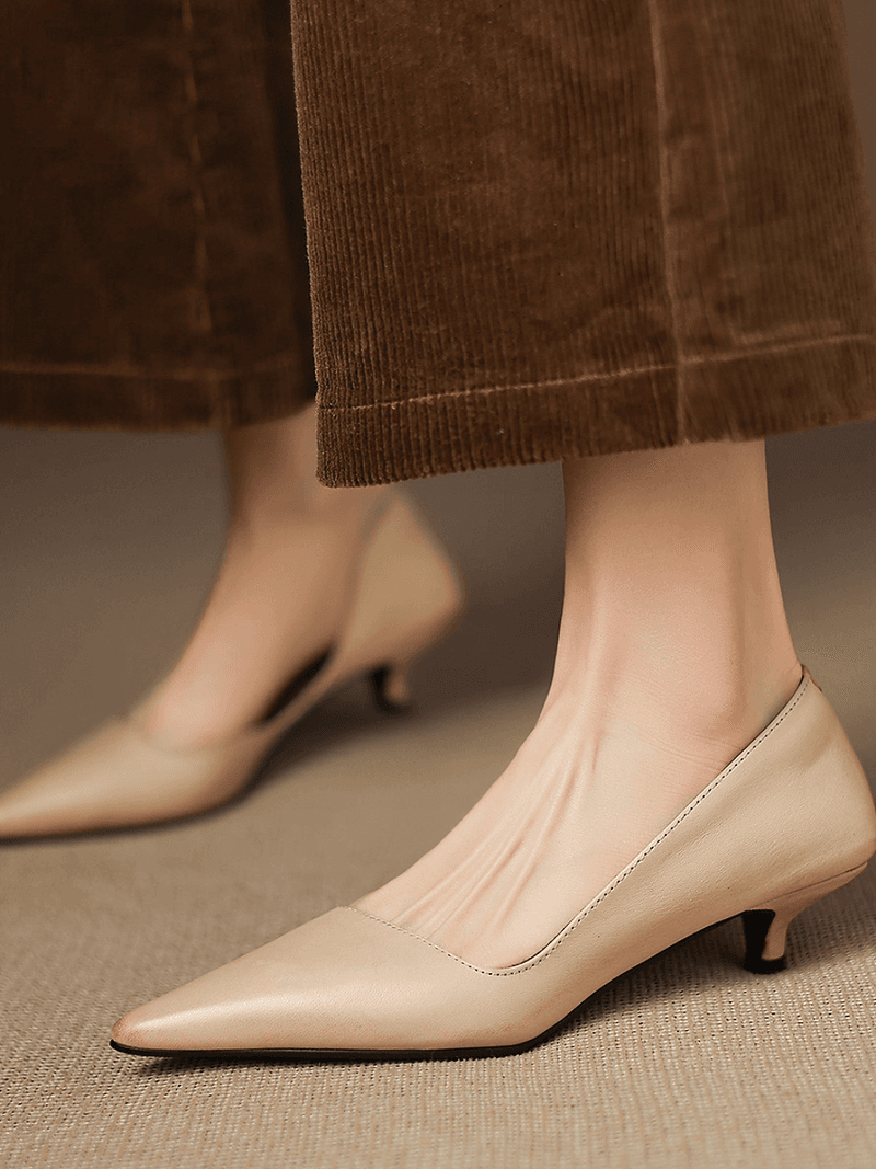 Soft calf leather pointy brushed off stilettos 5