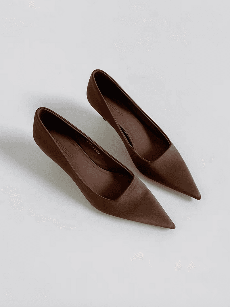 Satin lambskin pointy stilettos 4