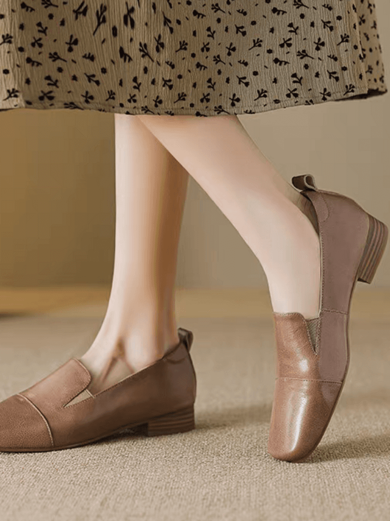 Back folded strap contour calf leather loafers 3