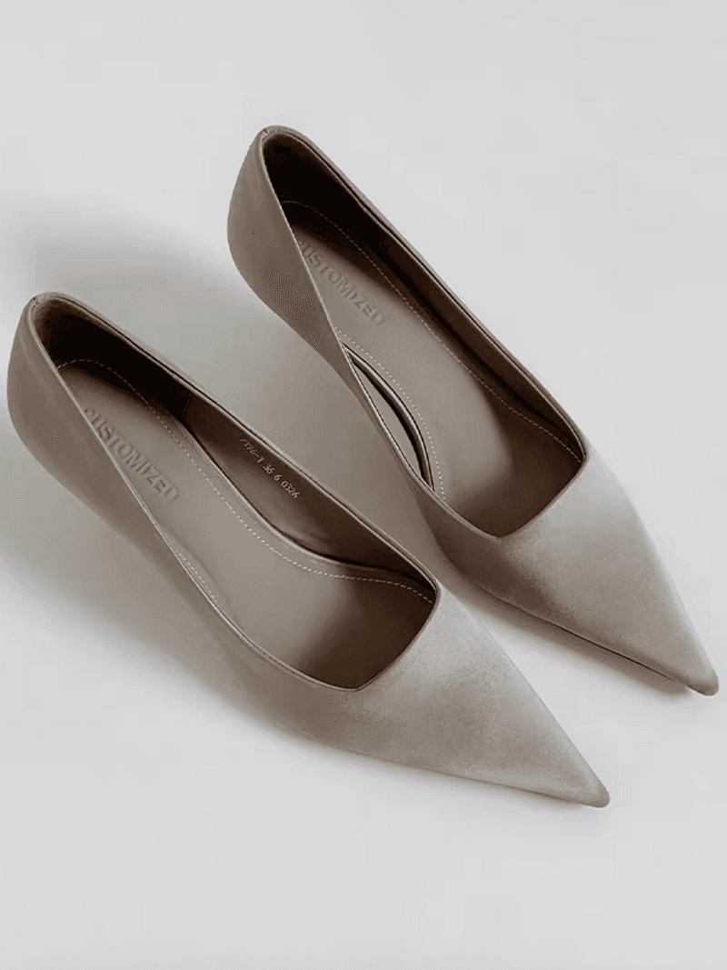 Satin lambskin pointy stilettos 2