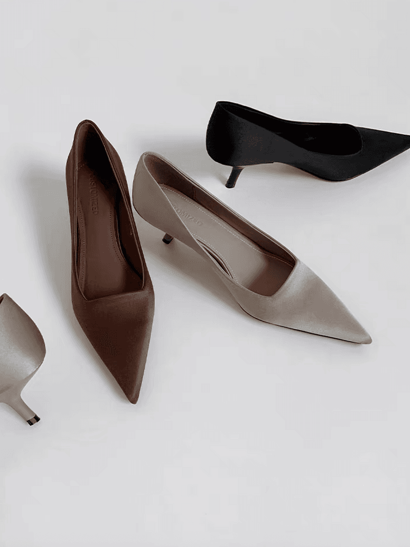 Satin lambskin pointy stilettos 1